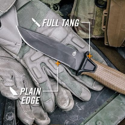 Picture of Gerber Gear Strongarm - Fixed Blade Tactical Knife for Survival Gear - Black, Serrated Edge