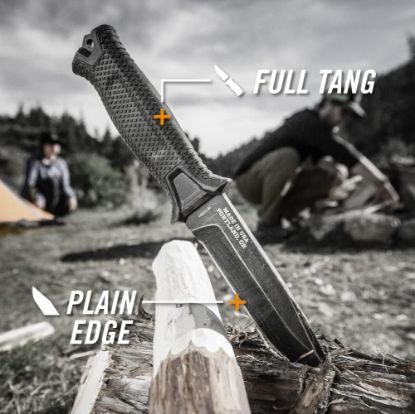Picture of Gerber Gear Strongarm - Fixed Blade Tactical Knife for Survival Gear - Black, Plain Edge