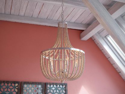 Picture of Kenroy Home Dumas 5 Light Wood Bead Chandelier