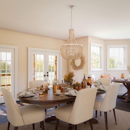 Picture of Kenroy Home Dumas 5 Light Wood Bead Chandelier
