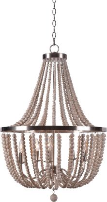 Picture of Kenroy Home Dumas 5 Light Wood Bead Chandelier