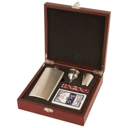 Picture of Rosewood Finish Flask Set