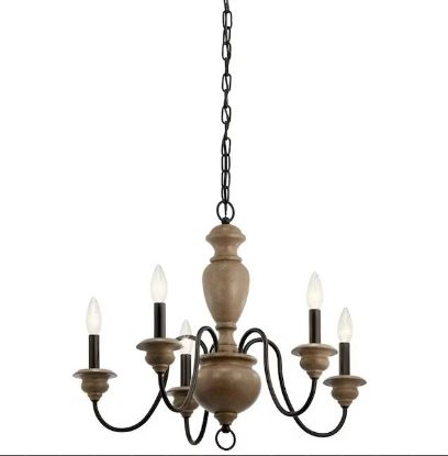 Picture of Kichler Beulah 5- Light Chandelier- Olde Bronze with Faux Pine Accents