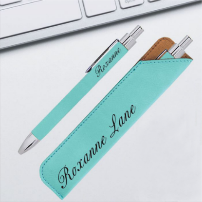 Picture of Personalized Leatherette Pen with matching sleeve