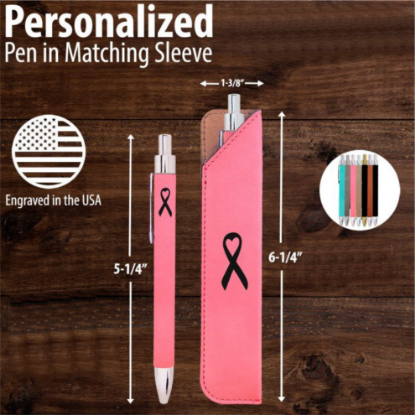 Picture of Personalized Leatherette Pen with matching sleeve