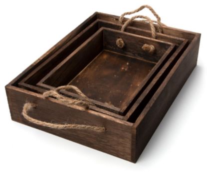 Picture of 3 piece hardwood trays