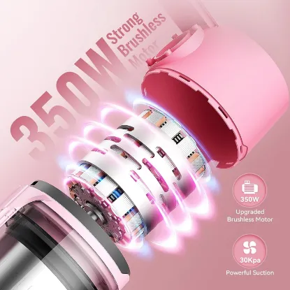 Picture of YOMA S11 PRO Cordless Vacuum Cleaner, 350W 30KPA Stick Vacuum , Handheld Vacuum for Pet Hair Hard Floor,PINK