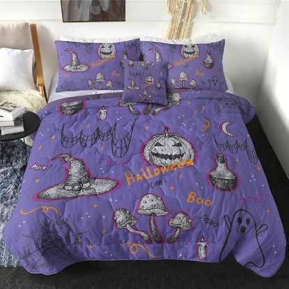 Picture of Halloween bed spread and sham - KING size