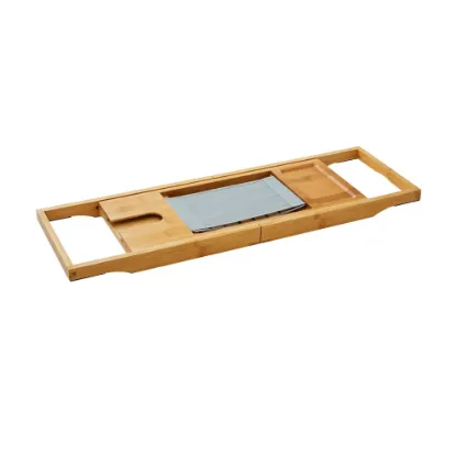 Picture of Better Homes & Gardens Bamboo Caddy Tray for Bathtubs with Book/Tablet Prop, Bamboo Finish