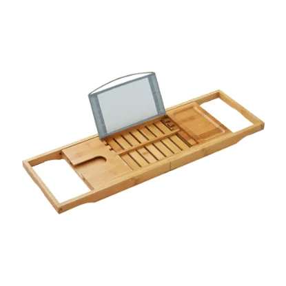 Picture of Better Homes & Gardens Bamboo Caddy Tray for Bathtubs with Book/Tablet Prop, Bamboo Finish