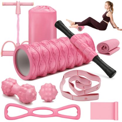 Picture of CDYWD 10 in 1 Foam Roller Set BLUE or PINK