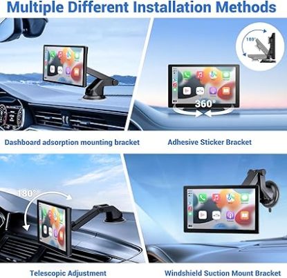 Picture of Wireless Apple Carplay Screen for Car 4K Dash Cam, 9" Portable Apple Carplay & Android Auto Car Stereo, with 1080p Backup Camera, GPS Navigation/Mirror Link/Voice Control/Bluetooth