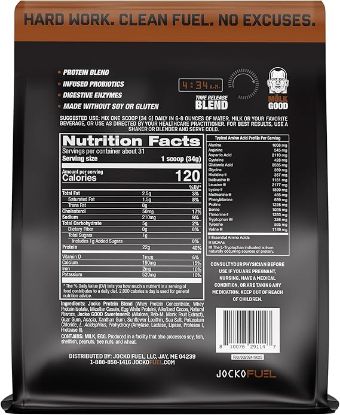 Picture of Jocko Fuel Mölk Whey Protein Powder 22g Protein - Low Sugar Monk Fruit Blend - Muscle Recovery & Growth, Packaging May Vary (31 Servings, Chocolate Milkshake)