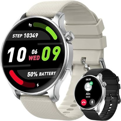 Picture of Smart Watch for Men Women Fitness: Waterproof Make/Answer Call Smart Watches for Men Digital Mens Watches Run Smartwatch Android Phones iPhone Samsung Compatible Heart Rate Monitor Step Tracker