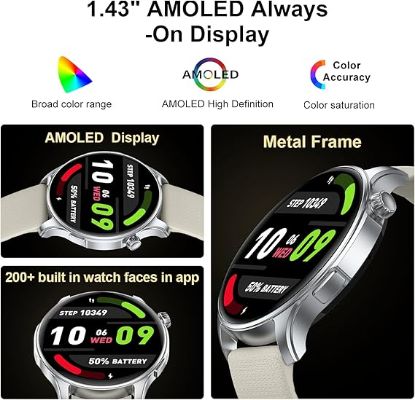 Picture of Smart Watch for Men Women Fitness: Waterproof Make/Answer Call Smart Watches for Men Digital Mens Watches Run Smartwatch Android Phones iPhone Samsung Compatible Heart Rate Monitor Step Tracker