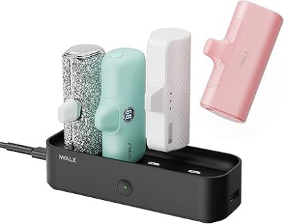 Picture of iWALK Charger Station for Portable Charger 4500mAh,4800mAh, 5000mAh, Power Bank for iPhone Charging Station Multiple USB-C Family-Sized Charger Station for Home(Station Only),Black