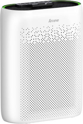Picture of AROEVE Air Purifiers for Home Large Room with Automatic Air Detection Cover 1095 Sq.Ft High-Efficiency HEPA Remove Dust, Pet Dander, Pollen for Home, Bedroom, Dorm Room, MKD05-White