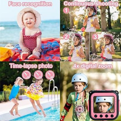 Picture of PROGRACE Kids Waterproof Camera Girls - Kids Video Camera Underwater 1080P HD Children Camcorder Digital Camera for Girls Holidays Birthday Toys Gifts 3 4 5 6 7 8 9 10 11 12 Year Old