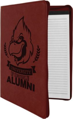 Picture of 9 1/2" x 12" Zippered Laserable Leatherette Portfolio with Notepad