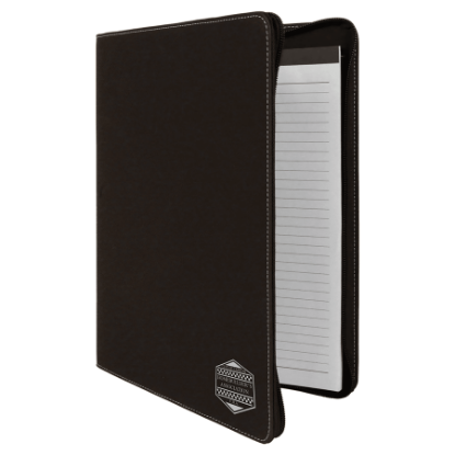 Picture of 9 1/2" x 12" Zippered Laserable Leatherette Portfolio with Notepad