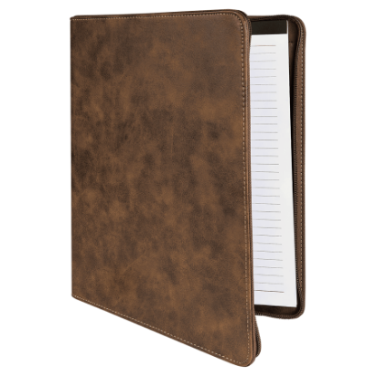 Picture of 9 1/2" x 12" Zippered Laserable Leatherette Portfolio with Notepad