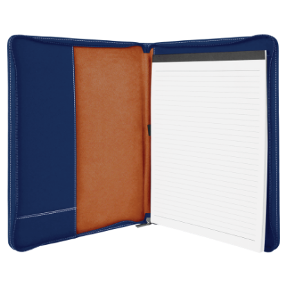 Picture of 9 1/2" x 12" Zippered Laserable Leatherette Portfolio with Notepad