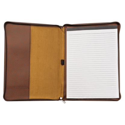 Picture of 9 1/2" x 12" Zippered Laserable Leatherette Portfolio with Notepad