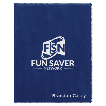 Picture of 9 1/2" x 12" Zippered Laserable Leatherette Portfolio with Notepad