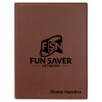 Picture of 9 1/2" x 12" Zippered Laserable Leatherette Portfolio with Notepad