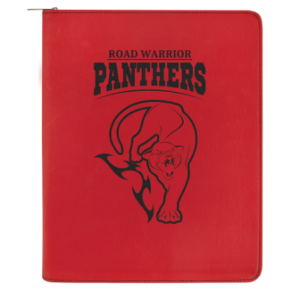 Picture of 9 1/2" x 12" Zippered Laserable Leatherette Portfolio with Notepad