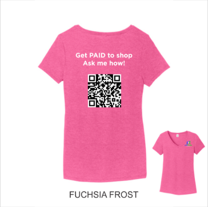 Picture of "Get Paid To Shop" District ® Perfect Tri ® Tee - Ladies V Neck