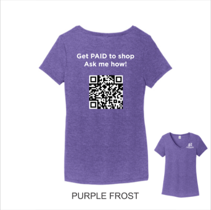 Picture of "Get Paid To Shop" District ® Perfect Tri ® Tee - Ladies V Neck