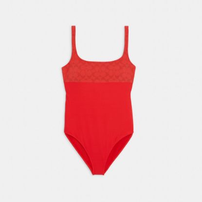 Picture of Coach Signature One Piece Swimsuit - Red