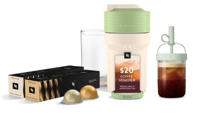 Picture of Nespresso Limited-Edition Vertuo Pop+ Coffee and Espresso Maker Flavored Iced Bundle-Pistachio