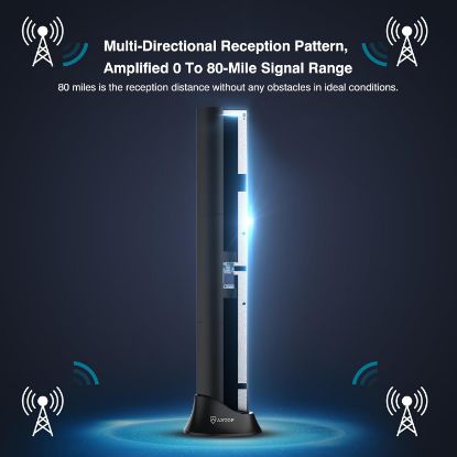Picture of ANTOP AT-500SBS Black HD Smart BAR Amplified Indoor HDTV＆FM Antenna with 80-Mile Range