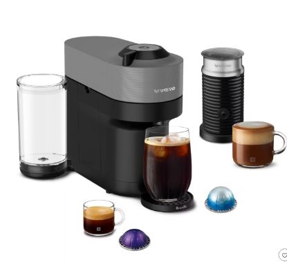Picture of Nespresso Vertuo Pop+ Combination Espresso and Coffee Maker with Milk Frother-Color Dark Gray