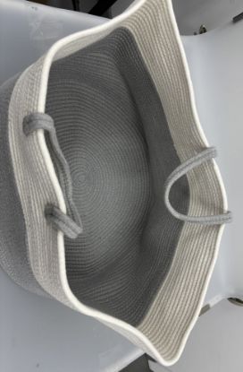 Picture of Large Cotton Rope Storage Basket-Cream/Gray