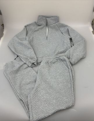 Picture of Women's Quilted Patterned Sweatsuit-Light Gray-Size 2XL FITS MORE LIKE A LARGE