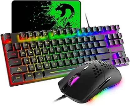 Picture of Gaming Keyboard, Mouse and Mouse Pad Combo-Black