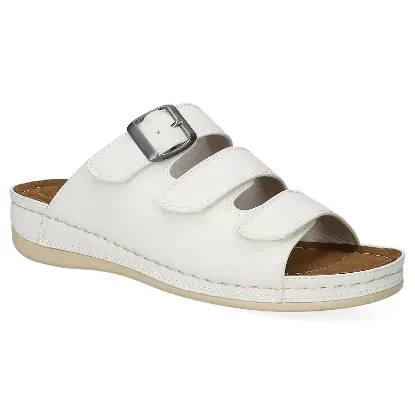 Picture of Women's Easy Street Pinterry Comfort Slide Sandals-White-Size 9M