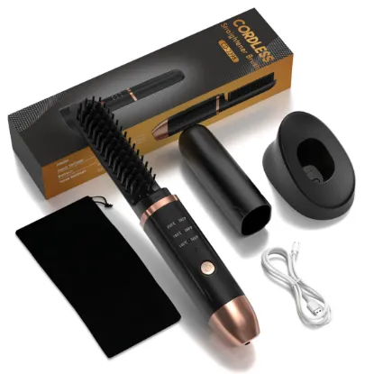 Picture of Cordless Mini Hair Straightener Brush-Black