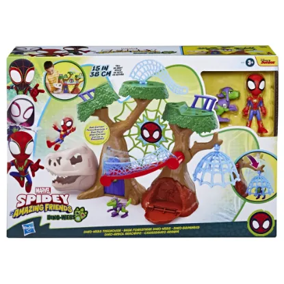 Picture of Spidey and His Amazing Friends Dino-Webs Treehouse Playset with Spider-Man Toys