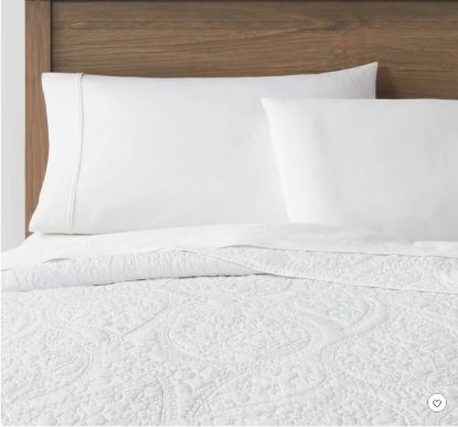 Picture of Threshold™ Full/Queen Garment Washed Paisley Stitch Quilt - White