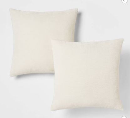 Picture of Threshold™ 2pk Chenille Square Throw Pillows - Cream