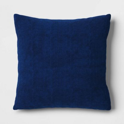 Picture of 2-Room Essentials™ 16" X 16" the Corduroy Collection Square Throw Pillow - Blue