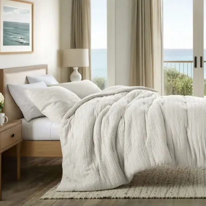 Picture of ienjoy home Waffle Textured Down-Alternative Comforter Set - Full/Queen - Dune