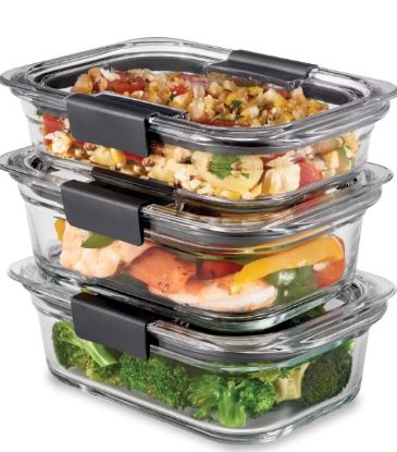 Picture of Rubbermaid 6pc (set of 3) Brilliance Glass Food Storage Containers