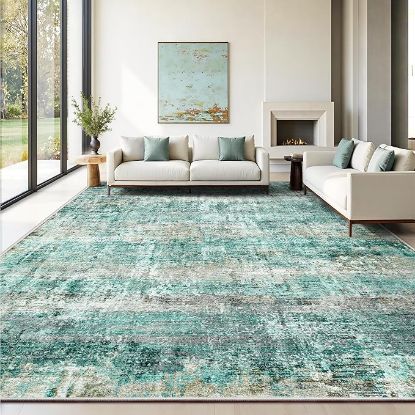 Picture of 6x9 Washable Area Rug - Teal/Green