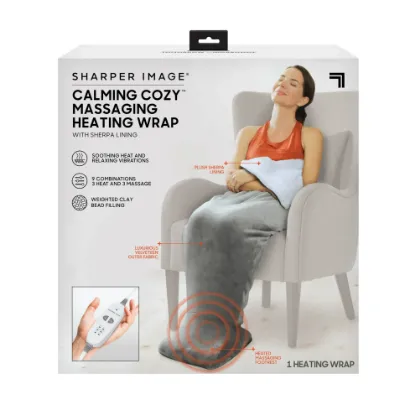 Picture of Sharper Image Calming Cozy Massaging Heating Wrap-Gray
