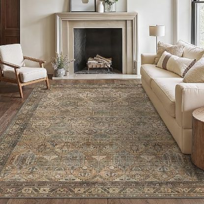 Picture of Washable Rug 8x10 Area Rug - Warm Taupe